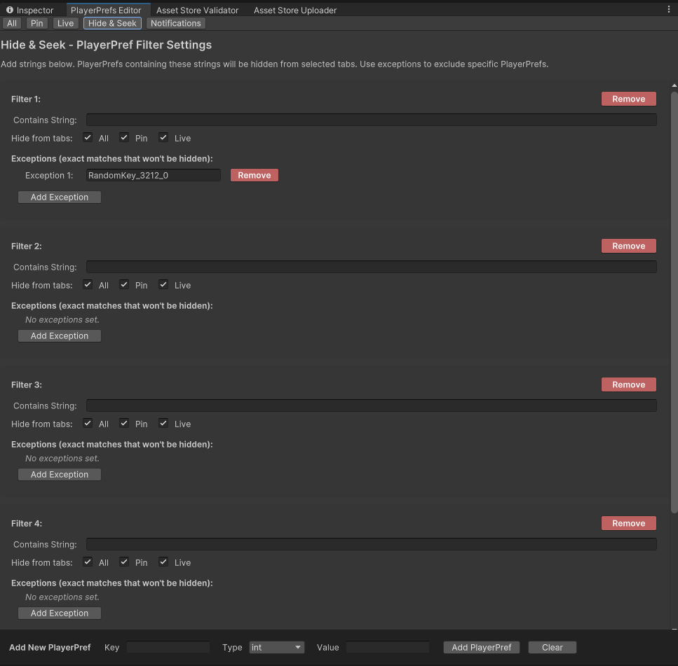 PlayerPrefs Editor - Notifications